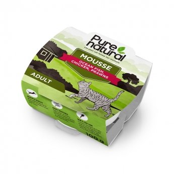 Purenatural Cat Mousse Ocean Fish, Chicken & Prawns 100 g