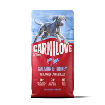 CARNILOVE Active dog dry made with salmon & turkey for junior breeds (12 kg)