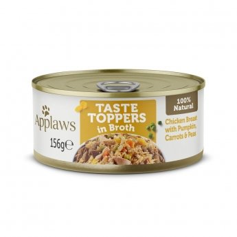 Applaws Taste Toppers chicken breast with pumpkin, carrots & peas in broth tin