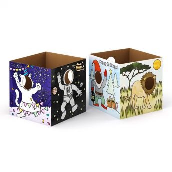 Little & Bigger Cat Box (Monivärinen)