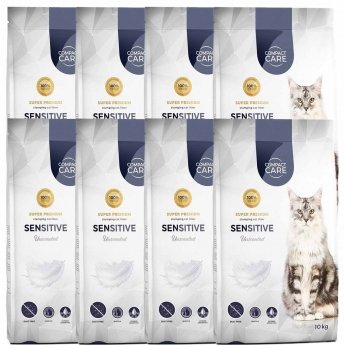 Kissanhiekka Compact Care Sensitive 8 x 10kg