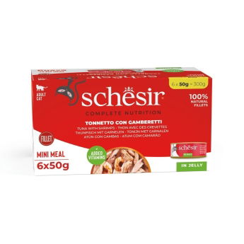 Schesir Jelly tonnikala & katkarapu 6x50 g