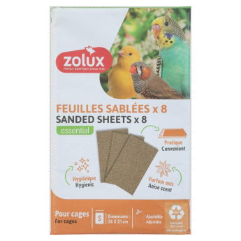 Zolux hiekkapeitetyt pohjapaperit linnuille S 36x21cm