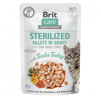 Brit Care Cat Sterilized kalkkuna kastikkeessa 85 g
