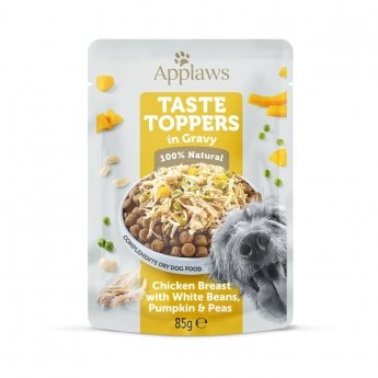 Applaws Taste Toppers chicken breast with white beans, pumpkin & peas in gravy pouch