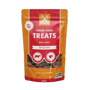 MUSH Freeze-Dried Naudansydän 50g herkku koiralle tai kissalle
