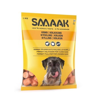 SMAAK raaka täysravinto kana & kalkkuna 1 kg (1 kg)