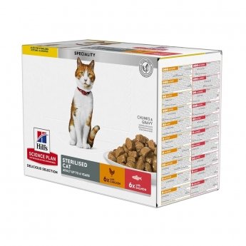 Hill&#39;s Sicence Plan Sterilised Cat Young Adult with Chicken & Salmon 12x85 g