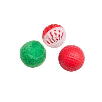 Little&Bigger Seasons Classics pallomix 3-pack punainen ja vihreä kissanlelu
