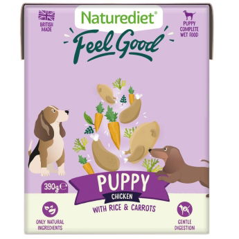 Naturediet Feel Good Puppy kana & lammas (390 g)