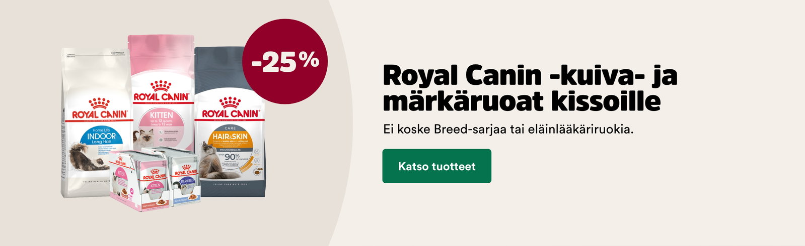 Royal Canin kissanruoat -25%