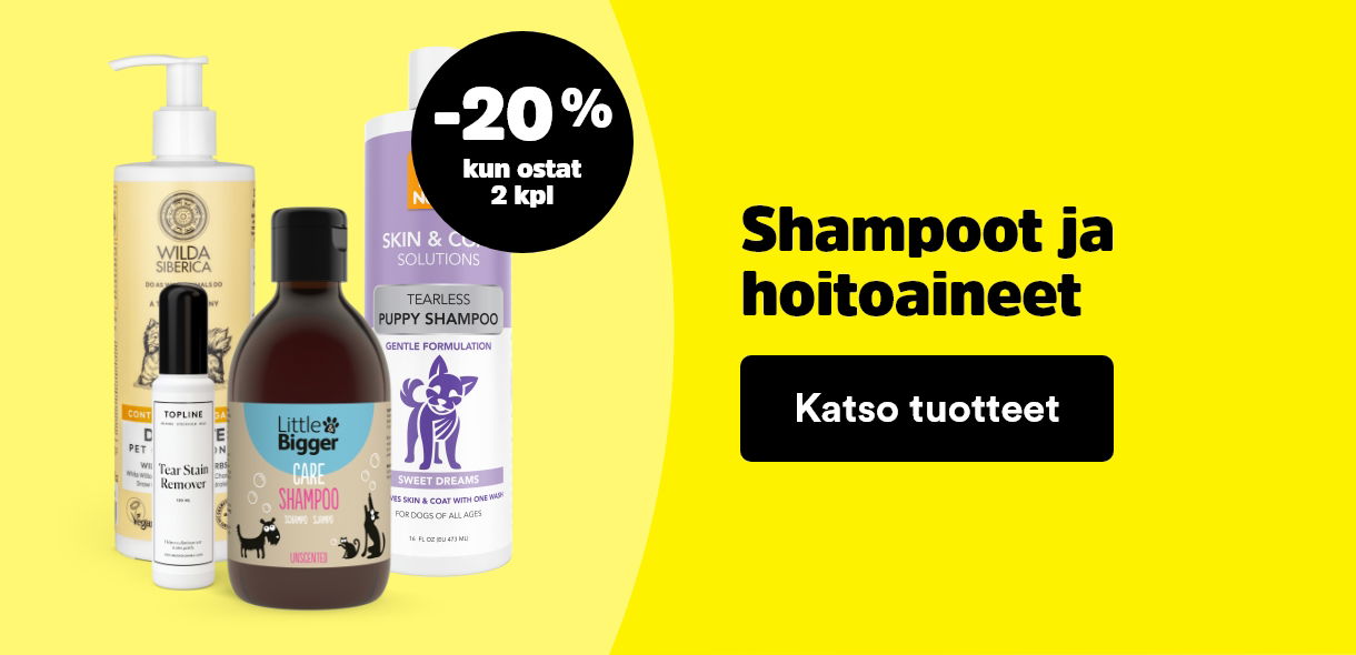 Shampoot ja hoitoaineet -20 %, kun ostat kaksi. Haukutut kampanja tarjoukset voimassa 11.-22.3.2026. Katso tuotteet!