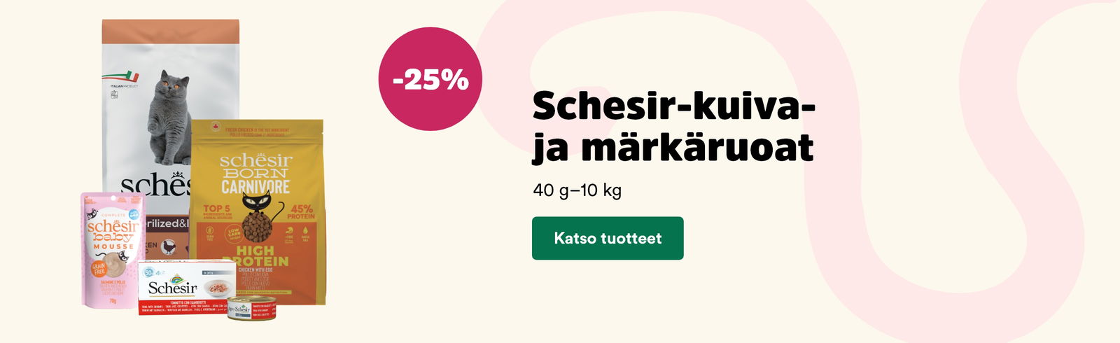 Schesir märkä- ja kuivaruoat -25 %. Voimassa 24.7. asti. Katso tuotteet.