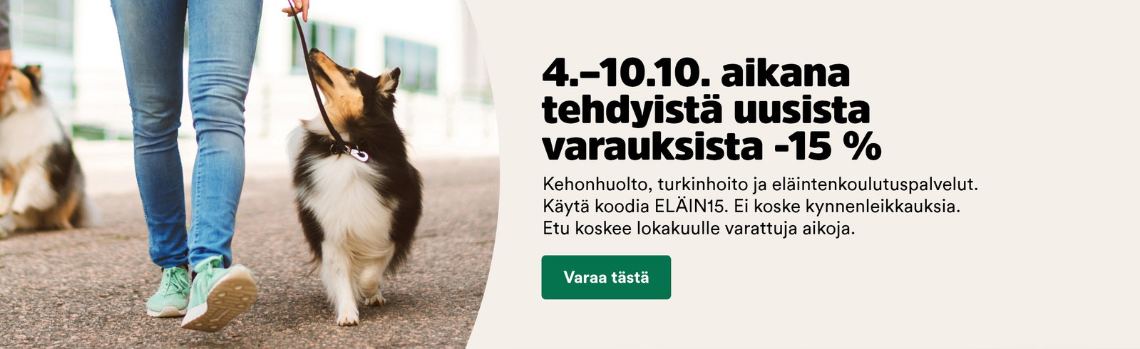 palvelut -15% 4-10.10. aikana tehdyist&auml; uusista varauksista