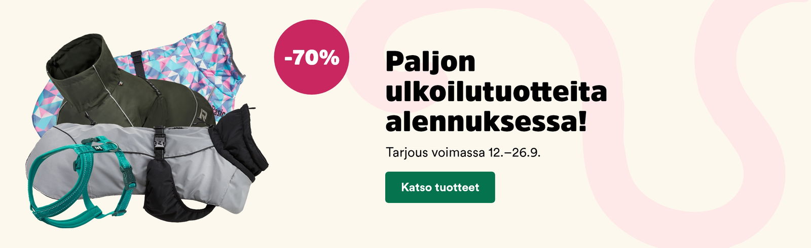 Paljon ulkoilutuotteita -70%. Katso tuotteet!