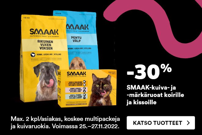 SMAAK-kuivaruoat koirille -30 %