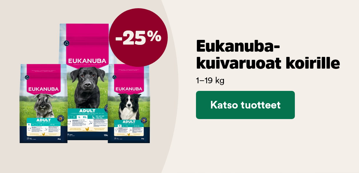 Eukanuba kuivaruoat koirille -25 %