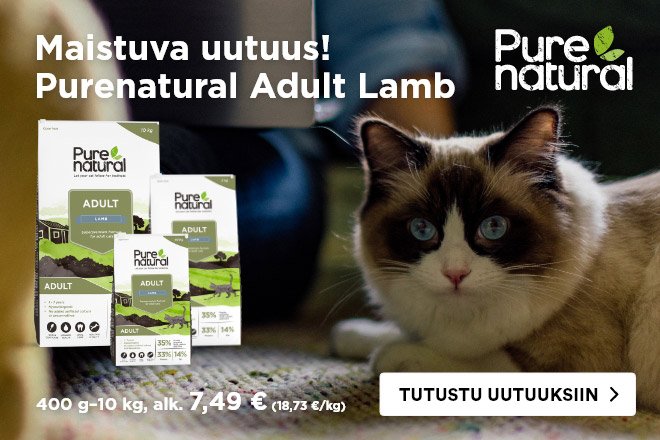 Uutuus! Purenatural Adult Lamb -kuivaruoka kissoille