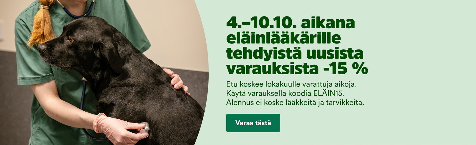 4.-10.10. aikana tehdyist&auml; uusista el&auml;inklinikka varauksista -15%