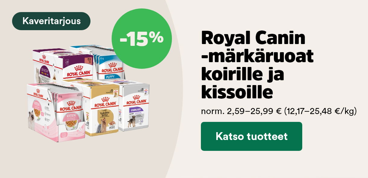 -15% Royal Canin märkäruoat koirille ja kissoille. Katso tuotteet!