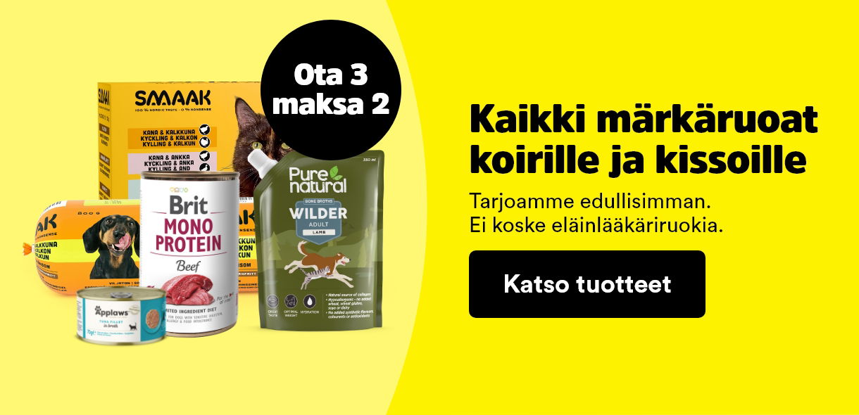 Ota 3 maksa 2 kaikki m&auml;rk&auml;ruoat