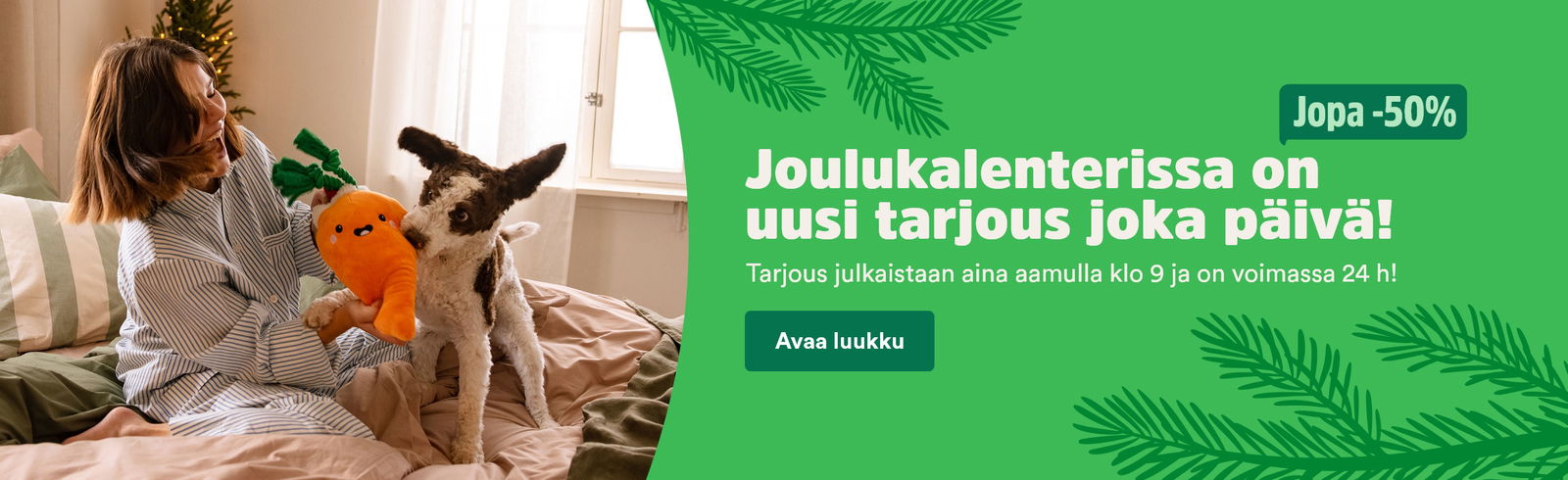 Mustin ja Mirrin joulukalenterissa joka päivä uusi tarjous!