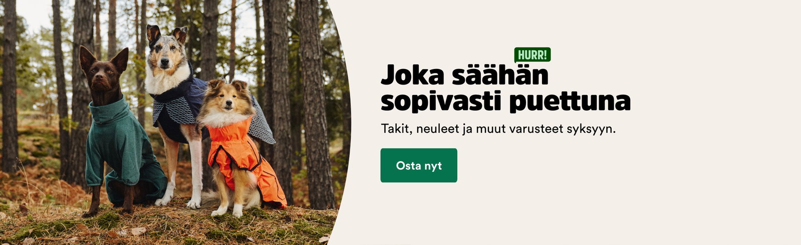 Joka s&auml;&auml;h&auml;n sopivasti puettuna