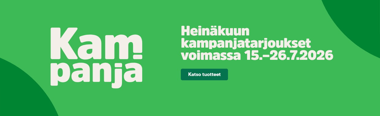 Kampanja! Hein&auml;kuun kampanjatarjoukset voimassa 15.-26.7.2026. Katso tuotteet!