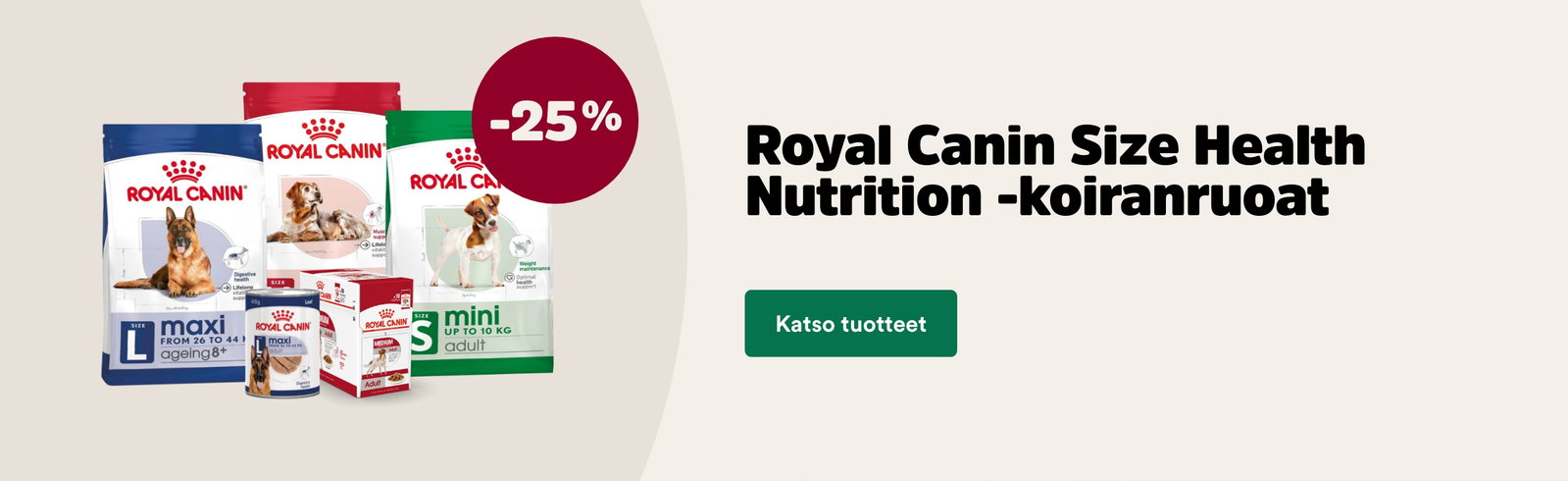 Royal Canin Size health nutritions -koiranruoat -25 %