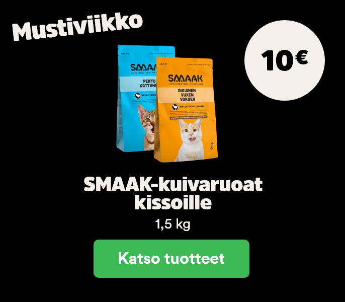 10 € Smaak-kuivaruoat 1,5-2 kg koirille ja kissoille 