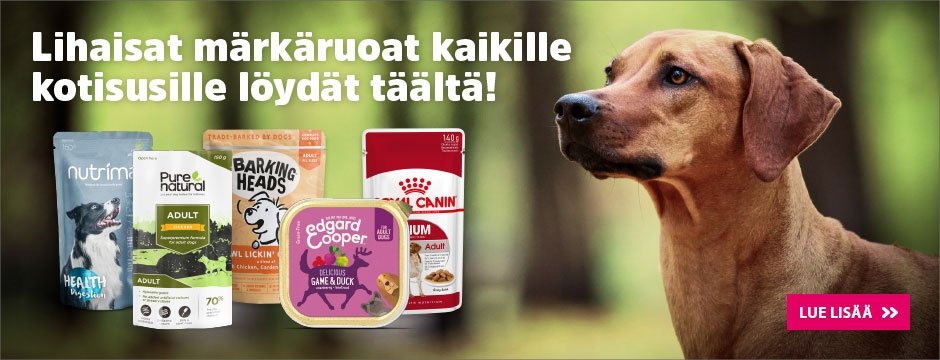 Laadukkaat märkäruoat koiralle