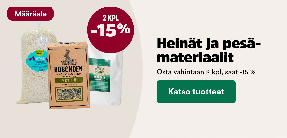 Määräetu heinät ja pesämateriaalit 2 kpl -15%. Katso tuotteet!
