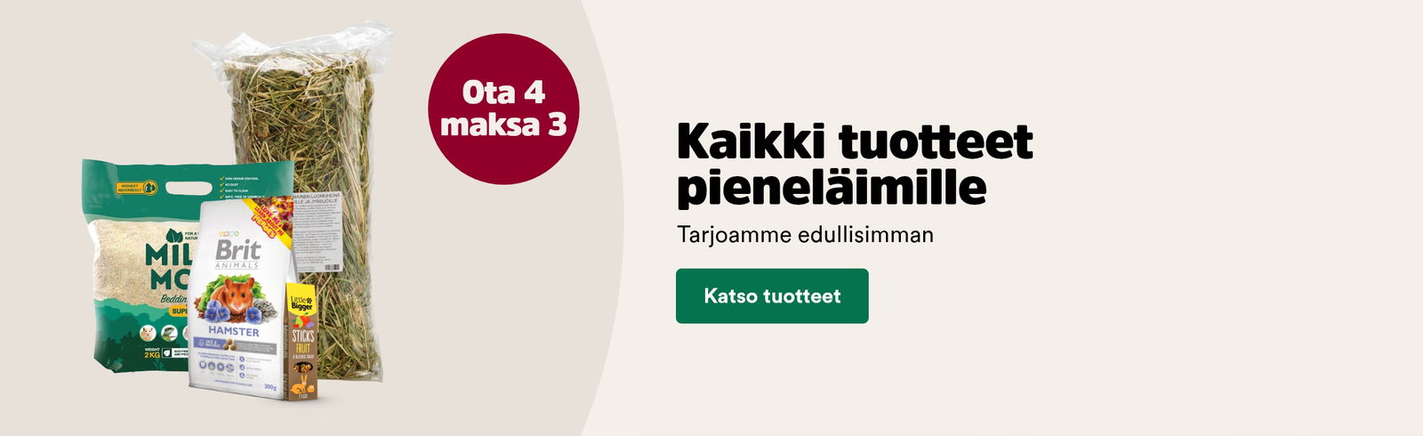 Ota 4 maksa 3 kaikki tuotteet pienel&auml;imille 