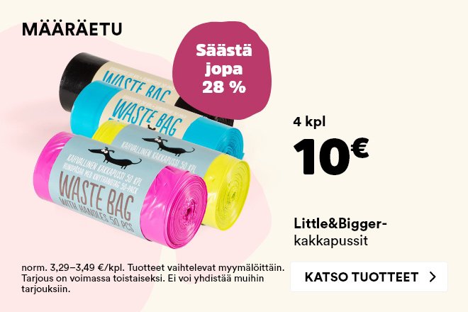 Little&Bigger-kakkapussit 4 kpl 10 €