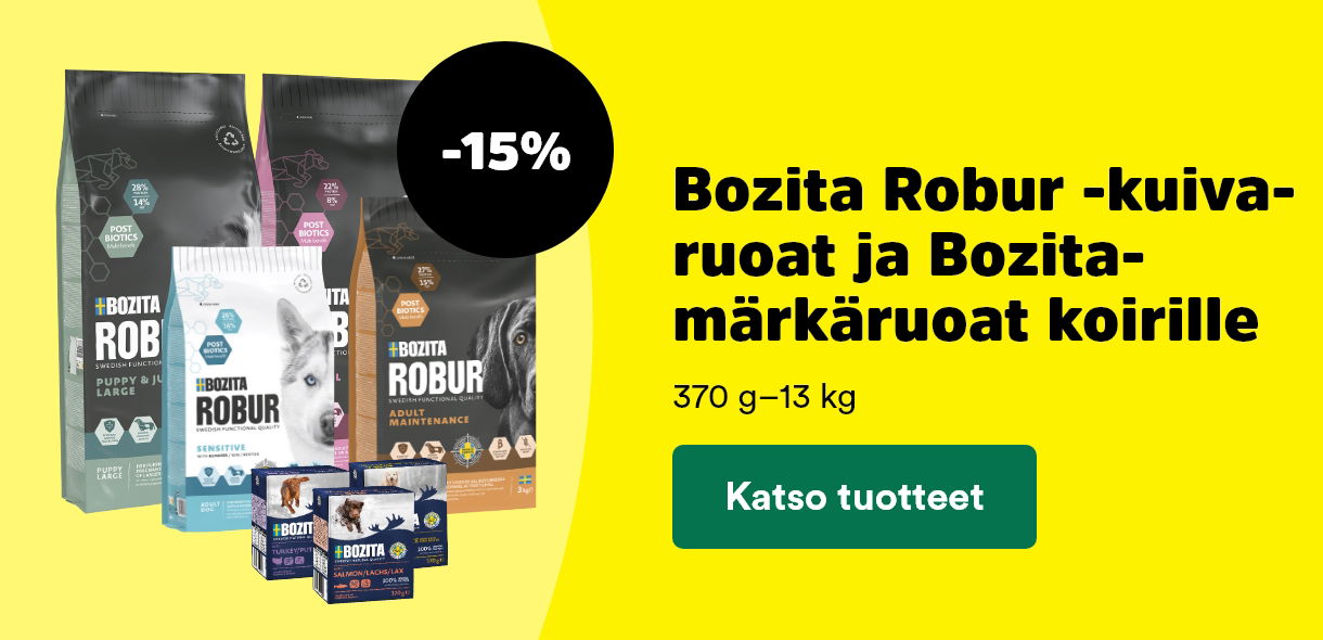 Bozita ruoat koirille ja kissoille -15 %. Katsp tuotteet!
