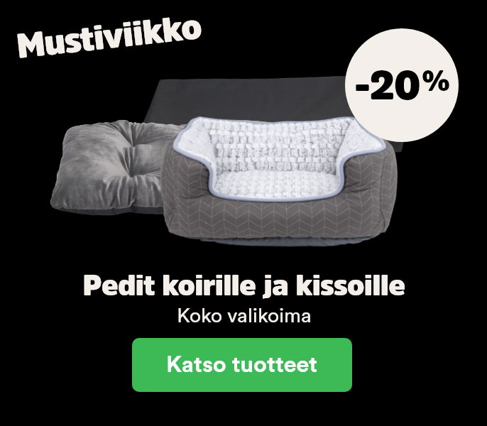 Mustiviikko! -20% pedit koirille ja kissoille. Katso tuotteet!