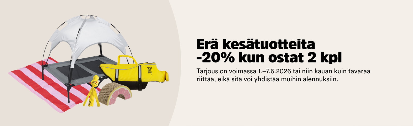 Er&auml; kes&auml;tuotteita -20 % kun ostat 2 kpl