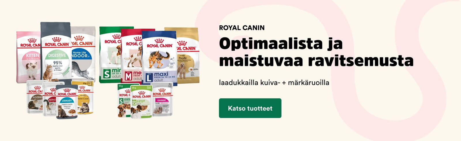 Royal Canin: optimaalista ja maistuvaa ravitsemusta. Tutustu tuotteisiin.