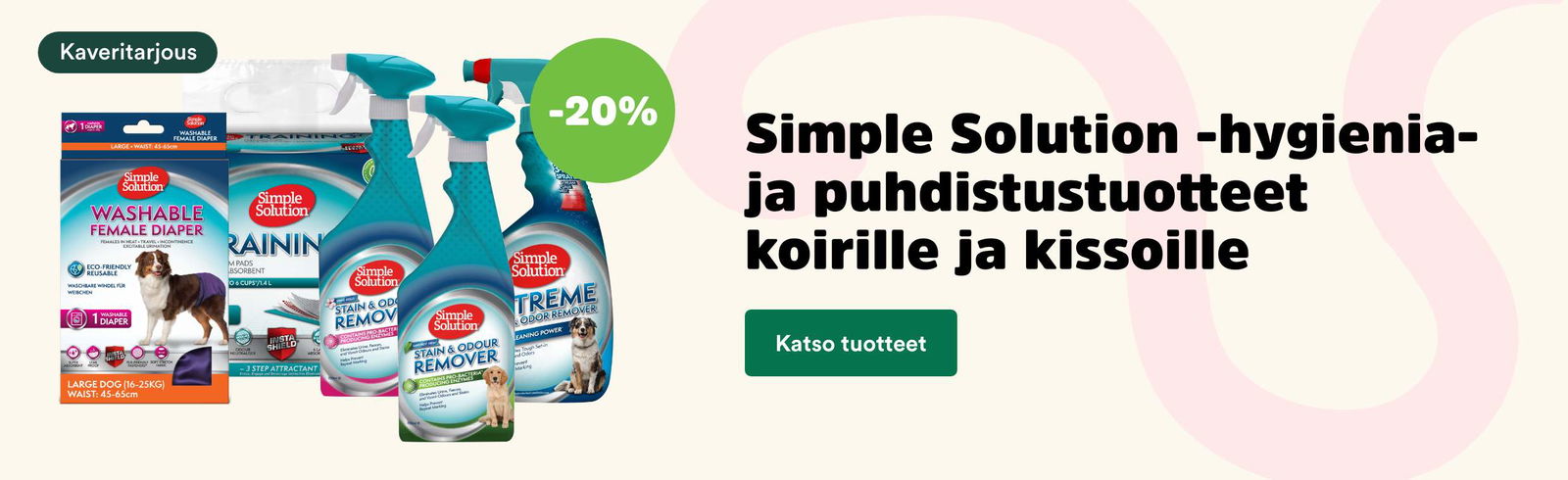 Simple solution -hygienia ja puhdistustuotteet -20 %