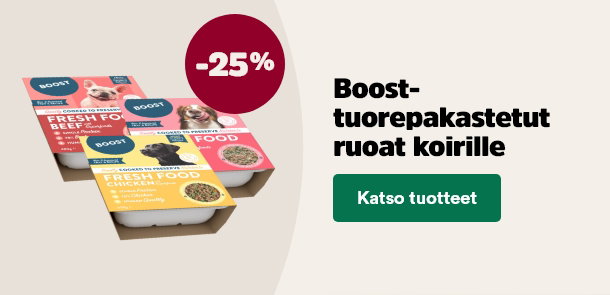Boost-ruoat koirille -15%. Katso tuotteet!