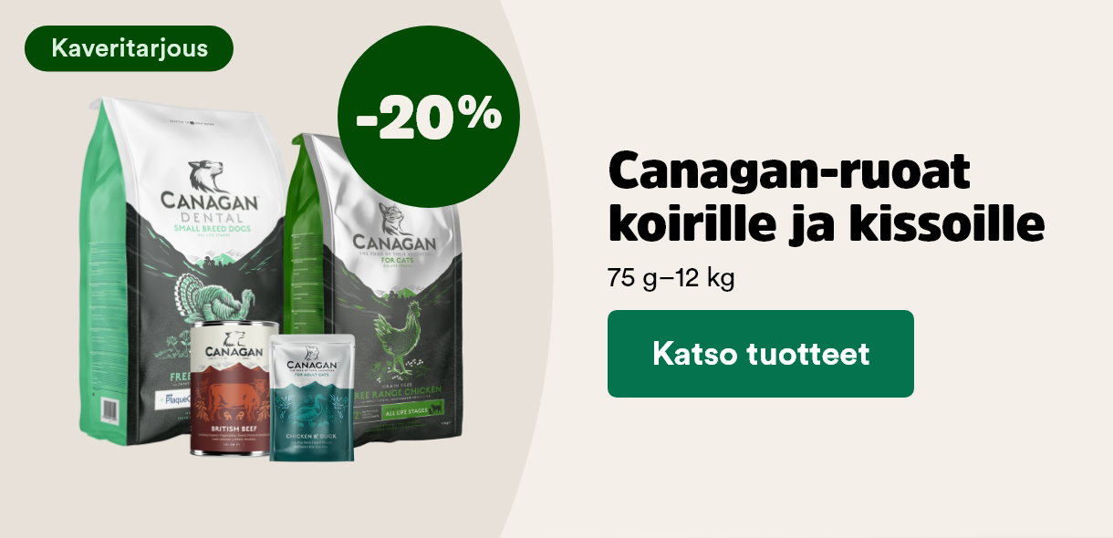 -20 % Canagan kuiva- ja m&auml;rk&auml;ruoat 