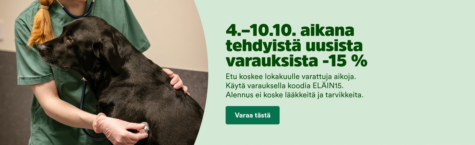4.-10.10. aikana tehdyist&auml; uusista el&auml;inklinikka varauksista -15%