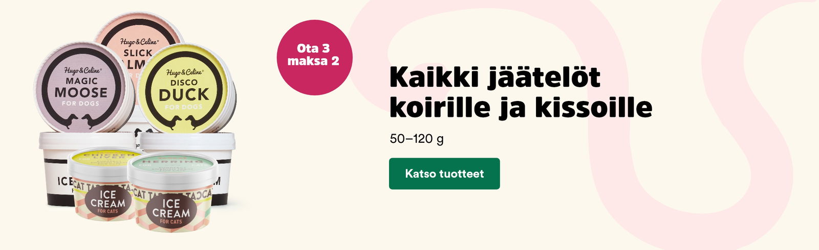 Ota 3 maksa 2 kaikki jäätelöt. Voimassa 20.7. asti. Katso tuotteet.