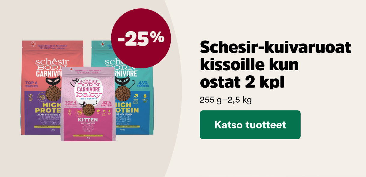 Schesir kuivaruoat kissoille kun ostat 2 kpl