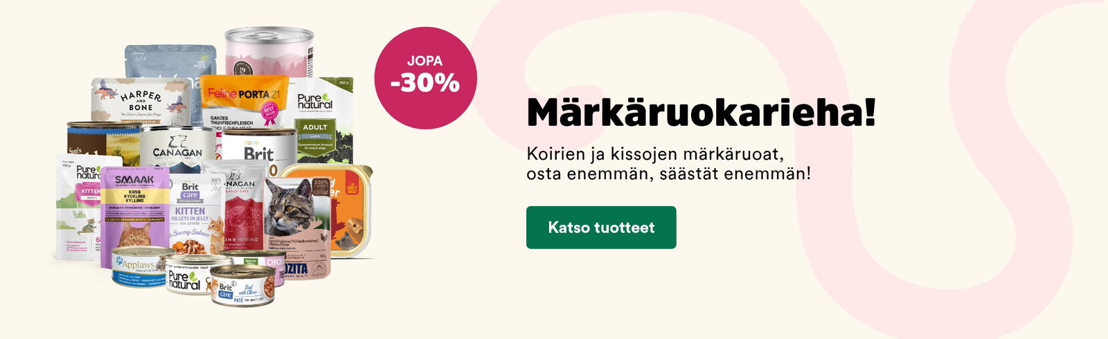 Märkäruokarieha: Osta 4 tai enemmän, saat -30. Katso tuotteet. 