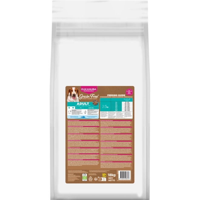 Eukanuba Grain Free Adult Small & Medium Breed Ocean Fish (18 kg)
