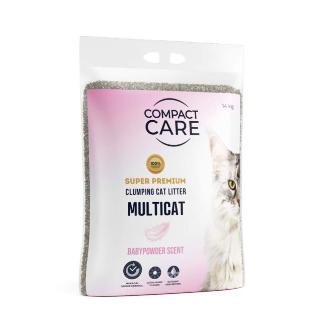 Compact Care Multicat Babypowder kissanhiekka 14 kg