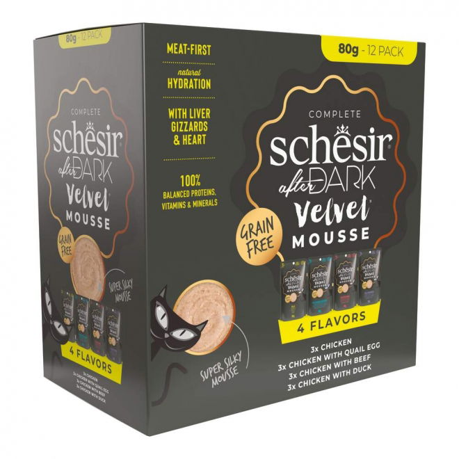 Schesir After Dark Velvet Mousse Variety Pack 12 x 80 g