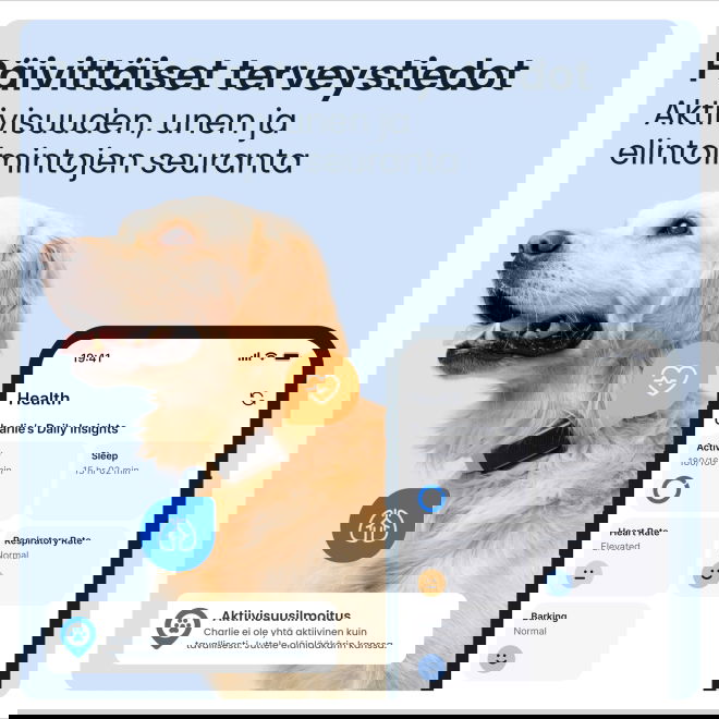 Tractive DOG 6 koira-GPS + terveysvahti &ndash; musta