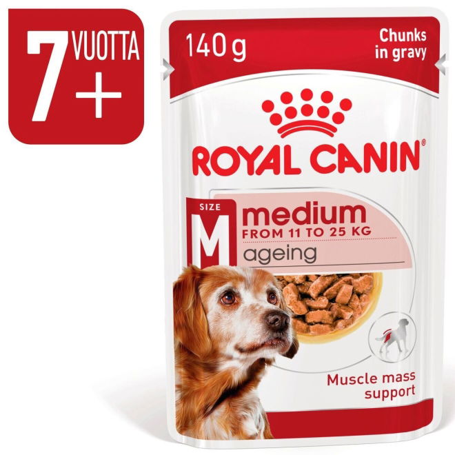 Royal Canin Medium Ageing Gravy koiran märkäruoka 10x140g